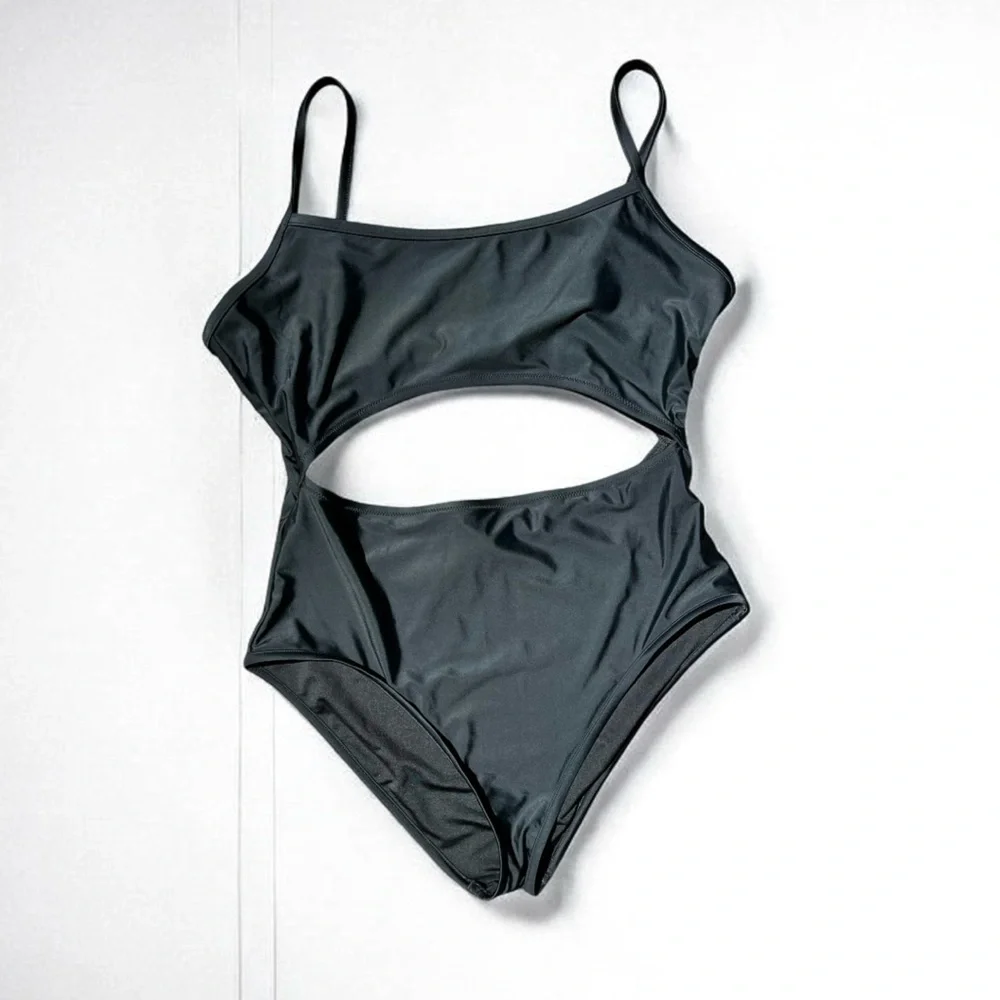 🌻NEW w/tags Madewell Second Wave Cutout Black One-Piece Swimsuit Size XL